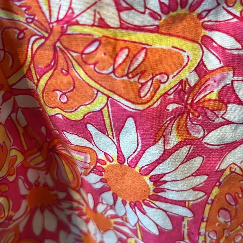 Lilly Pulitzer spaghetti strap dress sundress 8 butterfly white label floral - Picture 2 of 7